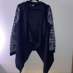 Black Long Knit Flowy Sweater/Cardigan